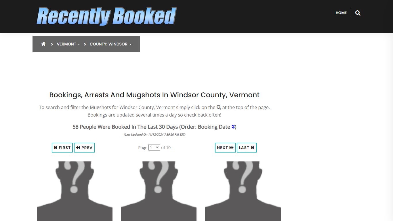 Bookings, Arrests and Mugshots in Windsor County, Vermont - Recently Booked