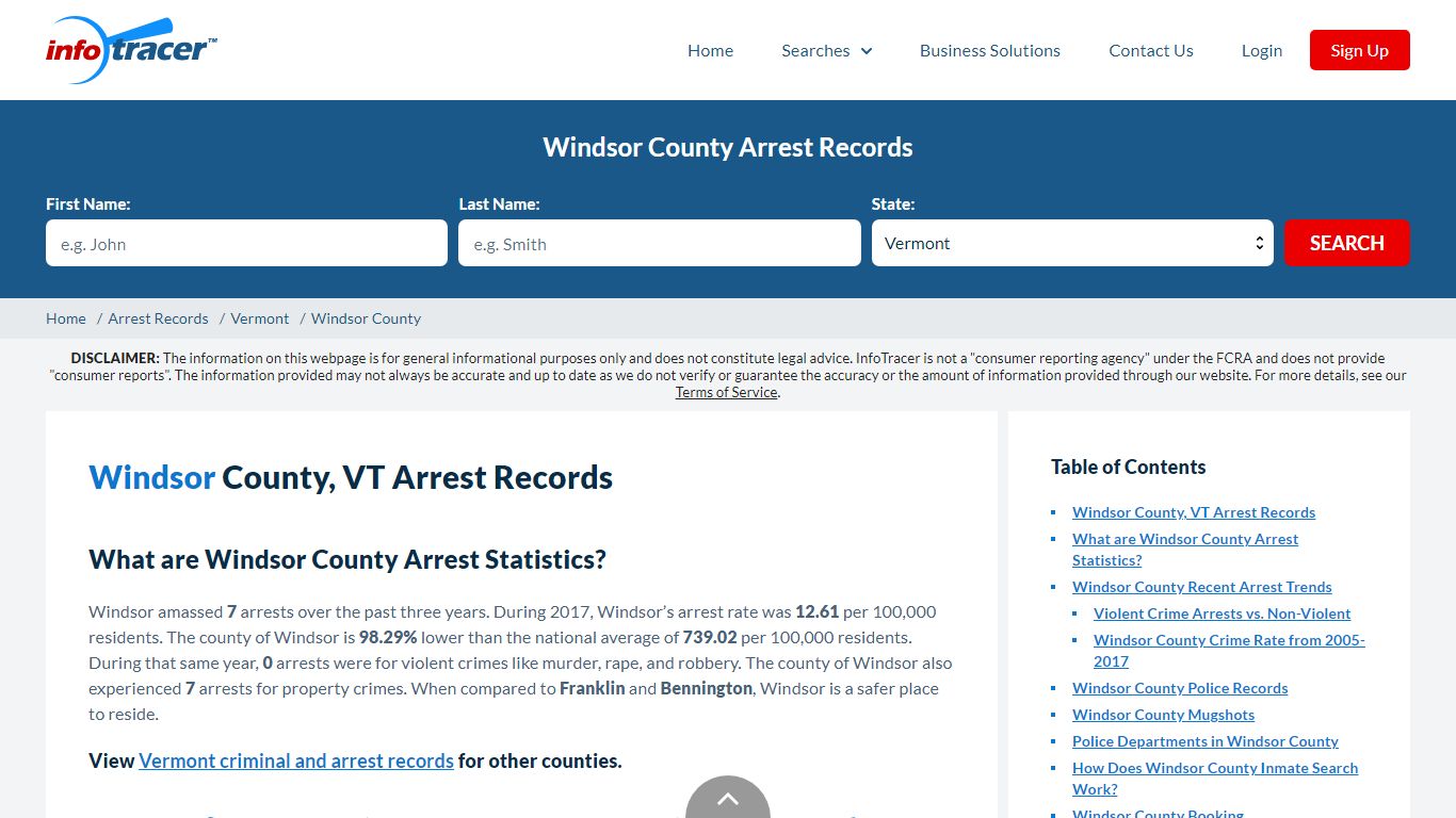 Windsor County, VT Arrests, Mugshots & Jail Records - InfoTracer